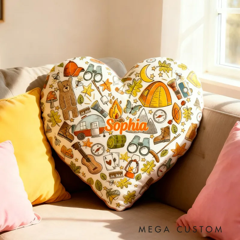Personalized Love Camping Pillow Hiking Lover Pillow Camp Life Pillow Funny Camper Pillow Gift For nature outdoor Camp Lover