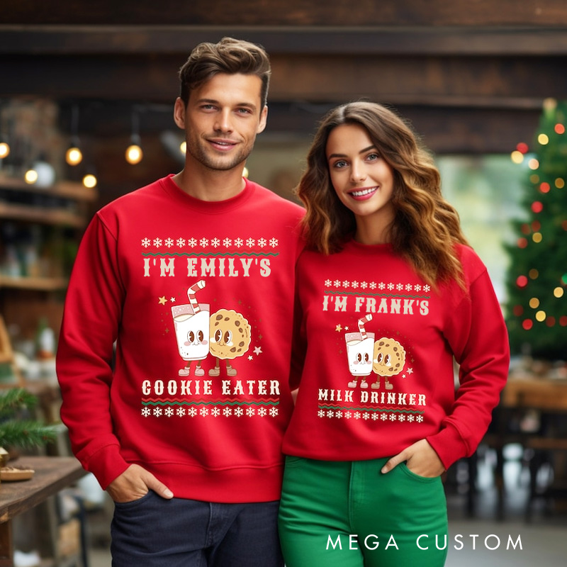 Personalized Matching Couple Classic Sweatshirts  Holiday Couples Sweatshirt Valentine's Day Gift for Baking Lovers Bakers