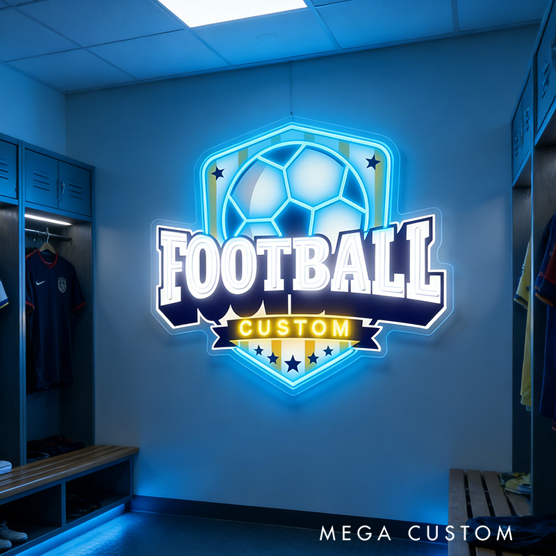 Personalized LED Football Wall Art Light Up Your Space with Custom Flair