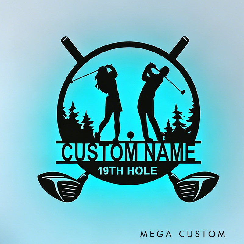 Personalized LED Acrylic Golf Wall Art Illuminate Your Space with Custom Style