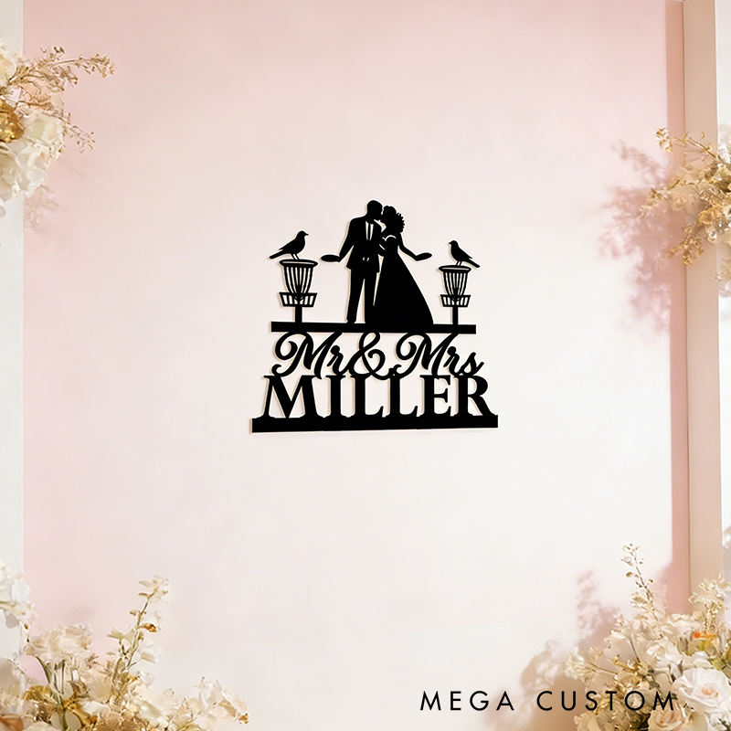 Personalized Wedding Wall Art Celebrate Your Love with Unique Disc Golf Design