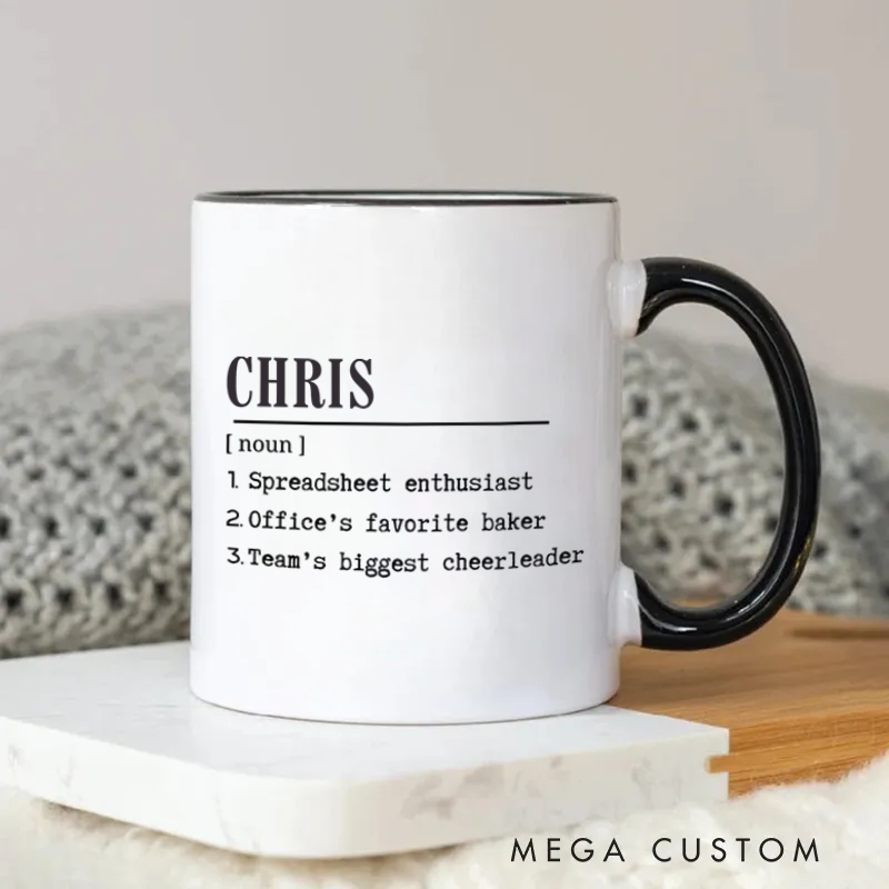 Personalized Minimalist Dictionary Style Mug Coffee Mug for Friends Coworkers