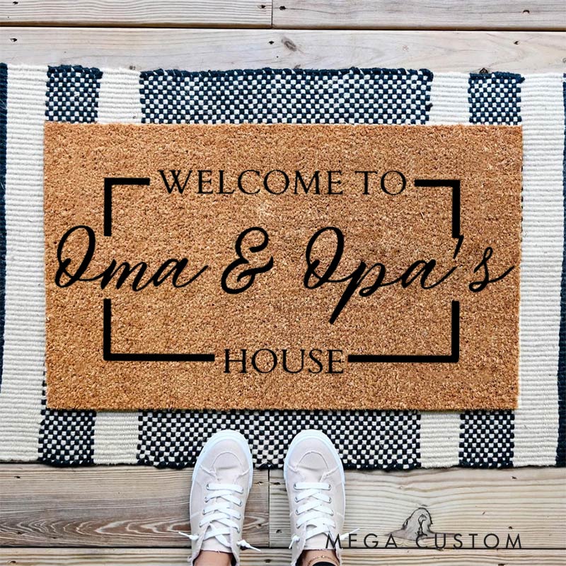 Personalized Welcome Door Mat Custom Coir Mat Grandparent Gift Mother's Day Gift Housewarming Gift New Home Gift 