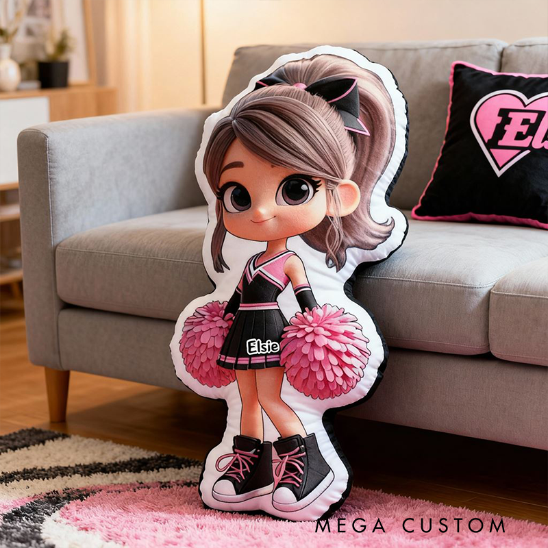 Personalized Cheerleader Doll Pillow with Your Name Perfect Gift for Cheer Fans