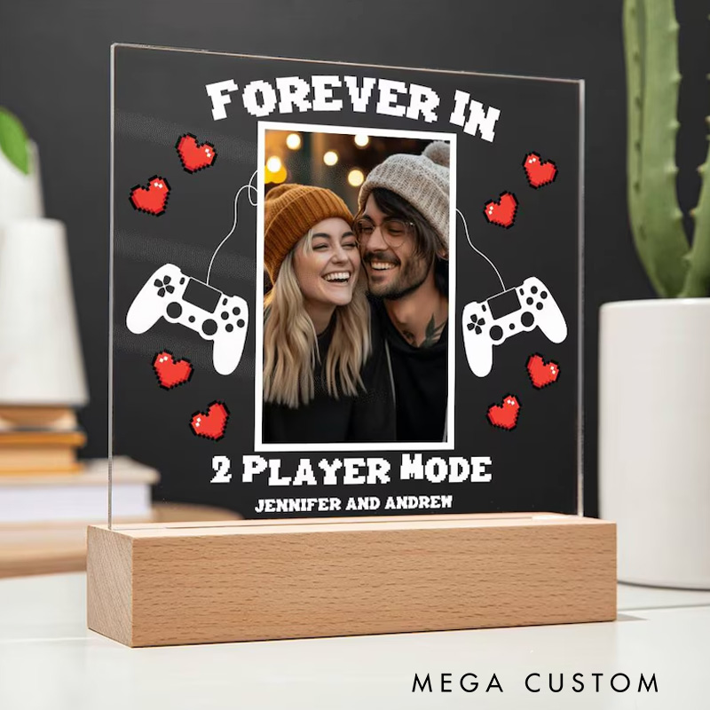 Personalized Gaming Couple Gift for Gamer Couple Plaque for Gaming Anniversary Gift for Gamer Boyfriend Birthday Gift for Geek Gifts