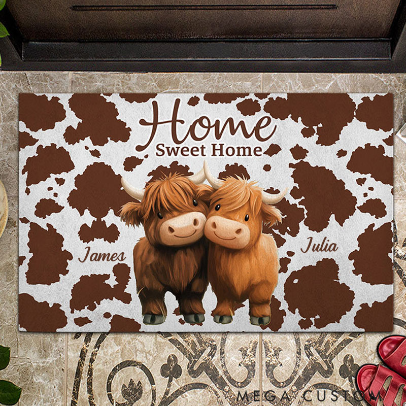 Personalized Home Sweet Home Doormat Custom Family Mat for Couple Housewarming Gift