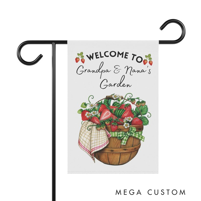 Personalized Garden Flag Yard Flag Spring Garden Decor Grandpa and Grandma Gift Garden Sign Custom Double Sided Flag with Namefor Garden Lovers