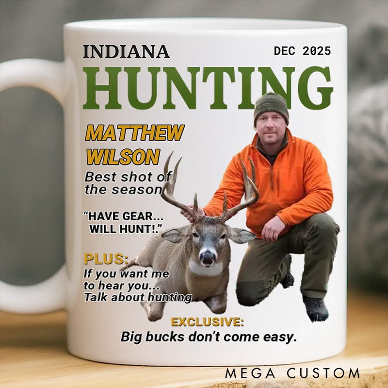 Personalized Custom Photo Magazine Mug Custom Birthday Hunting Gifts for Hunters Wild at Heart