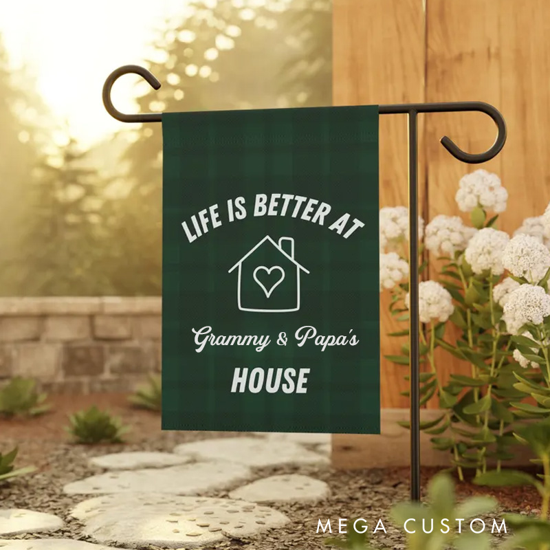 Personalized Garden Flag Grandparent Gift Garden Flag for Grandparents with Custom Names Custom Outdoor Yard Sign Life Is Better at House Design