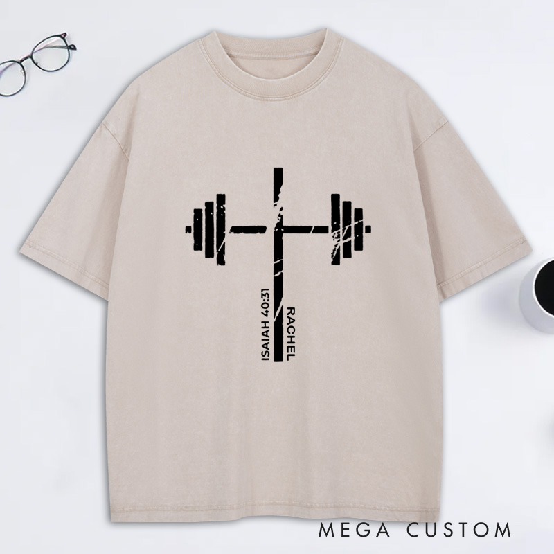 Personalized Christian Gym Cross Washed T-Shirt with Name Lift Heavy Pray Hard Shirt Faith Workout Top Jesus Fitness Apparel Religious Gift for MenT-Shirt with Custom Name Coquette Christian Tee Religious Mom Shirt Religious Christian Gift for Women