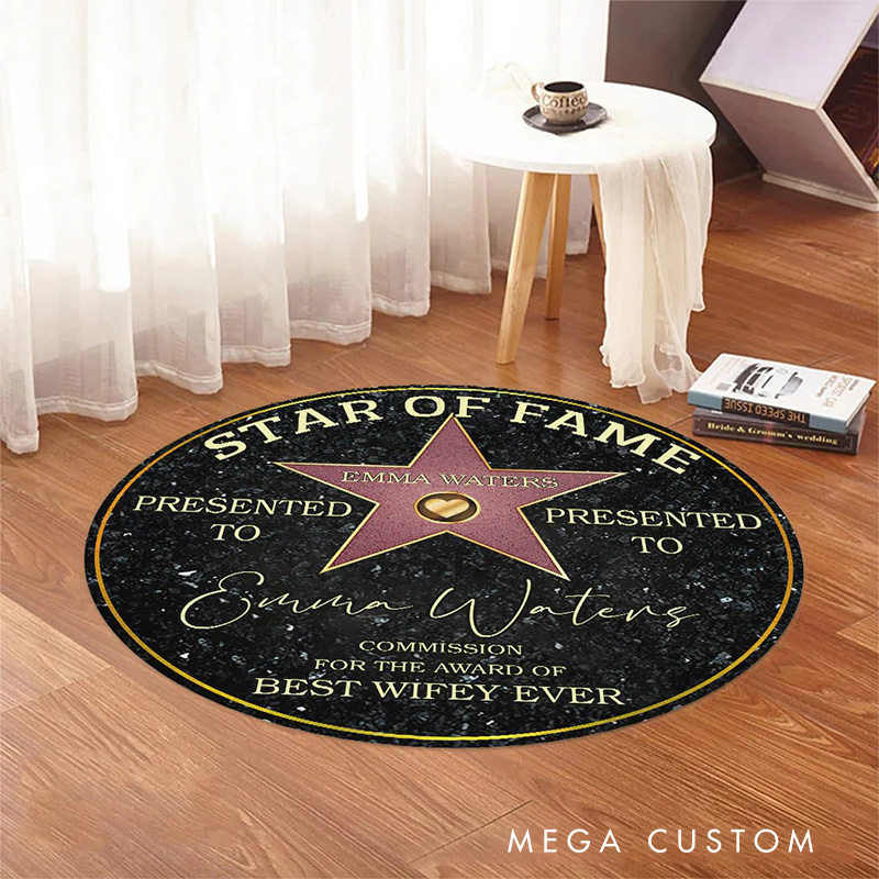 Personalized Star of Fame Rug for Movie TV Show Doormat Movie Lover Gift for Friend Birthday Gift