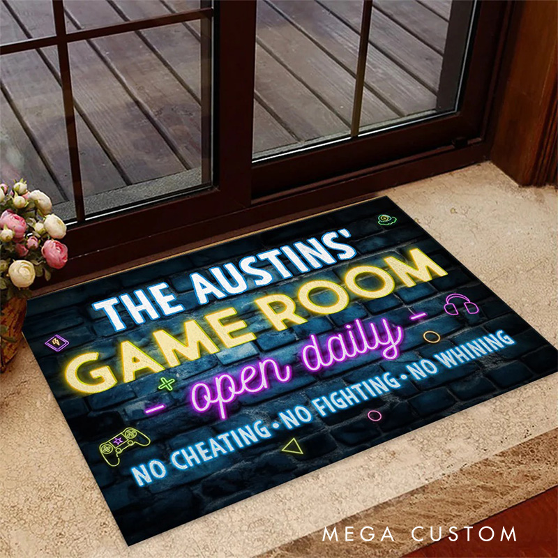 Personalized Yor Game Room Rug for Gamer Game Lovers Gift for Kids Game Room Decor