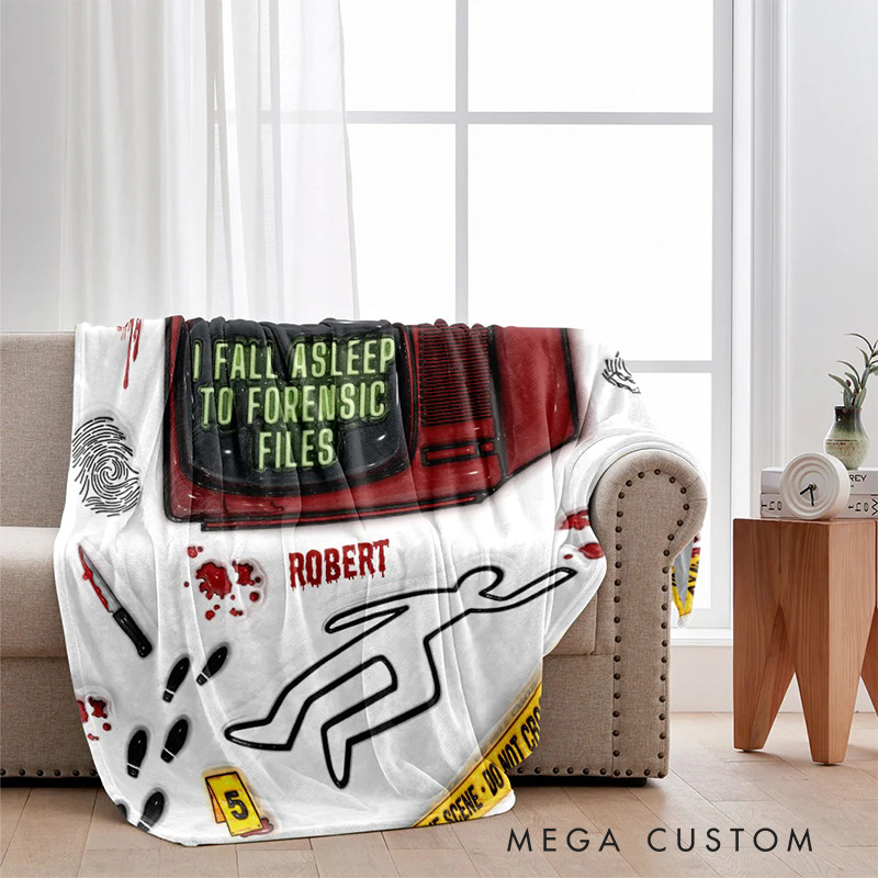 Personalized I Fall Asleep for Forensic Files Blanket Movie Blanket TV Show Flannel Blanket Movie Blanket with Name for Friends Birthday Gift
