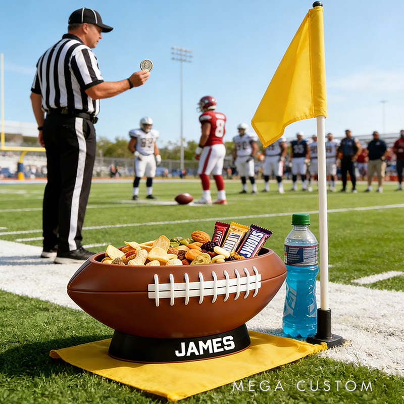 Personalized 3D Printed Football Snack Bowl for Sports Fans Parties and Tailgates
