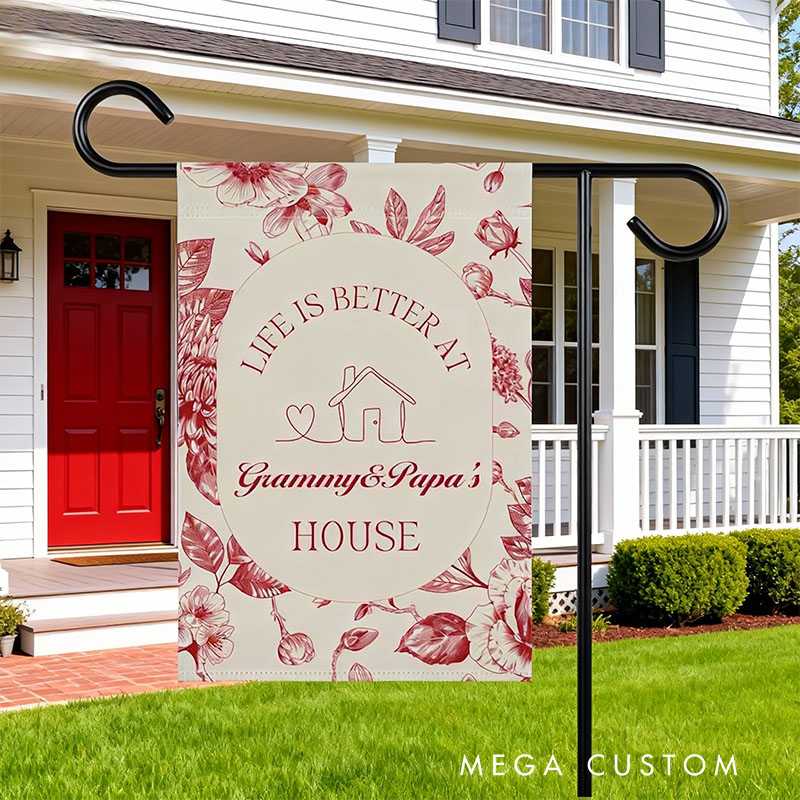 Personalized Garden Flag Custom Life Is Better at House Design Decorative Outdoor Yard Sign for Grandparents Home Gift for Garden Lawn Home Decor
