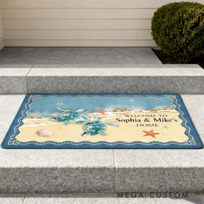 Personalized Welcome Doormat Custom Home Mat with Name for Couple Housewarming Gift Valentine's Day Gift 