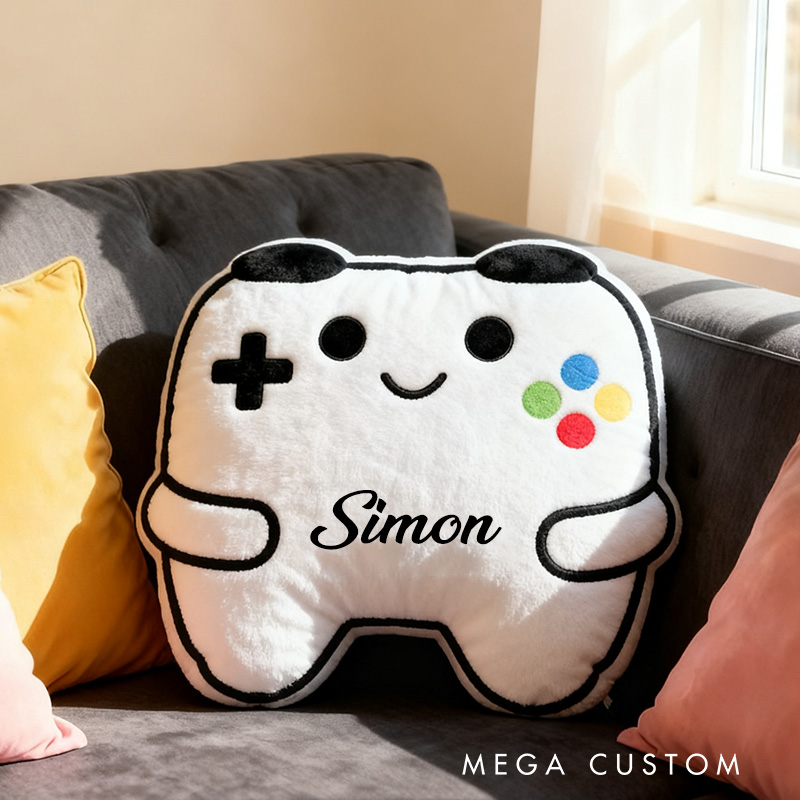 Personalized Game Controller Pillow Gamer Gifts for Kid Teen Boys Gaming Room Decor Gift for Gamers Enthusiasts