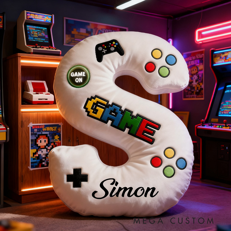 Personalized Children's Alphabet Pillow Gift for Game Lover