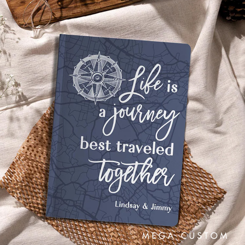 Personalized Life Is a Journey Couple Travel Journal Journey Together Journal Notebook Outdoor Adventurers Anniversary Gift