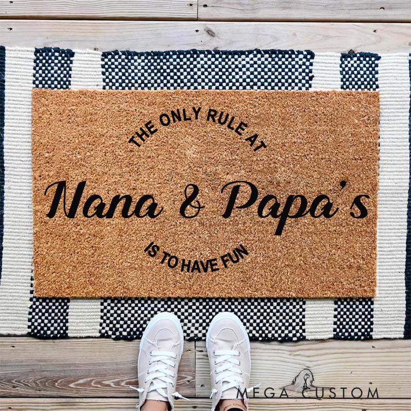 Personalized Grandparents Doormat Nana and Papa's House Gift for Grandma Grandparents Gift Nana Gift Papa Gift Grandparents Birthday Gifts Ideas