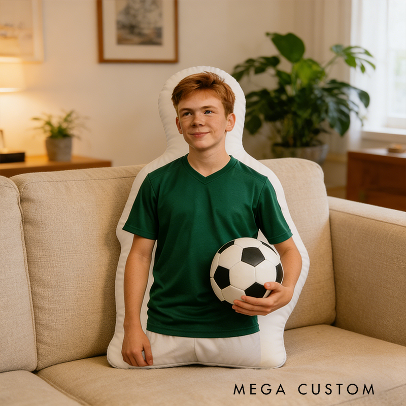 Personalize Your Soccer Player Pillow with Custom Photo Design