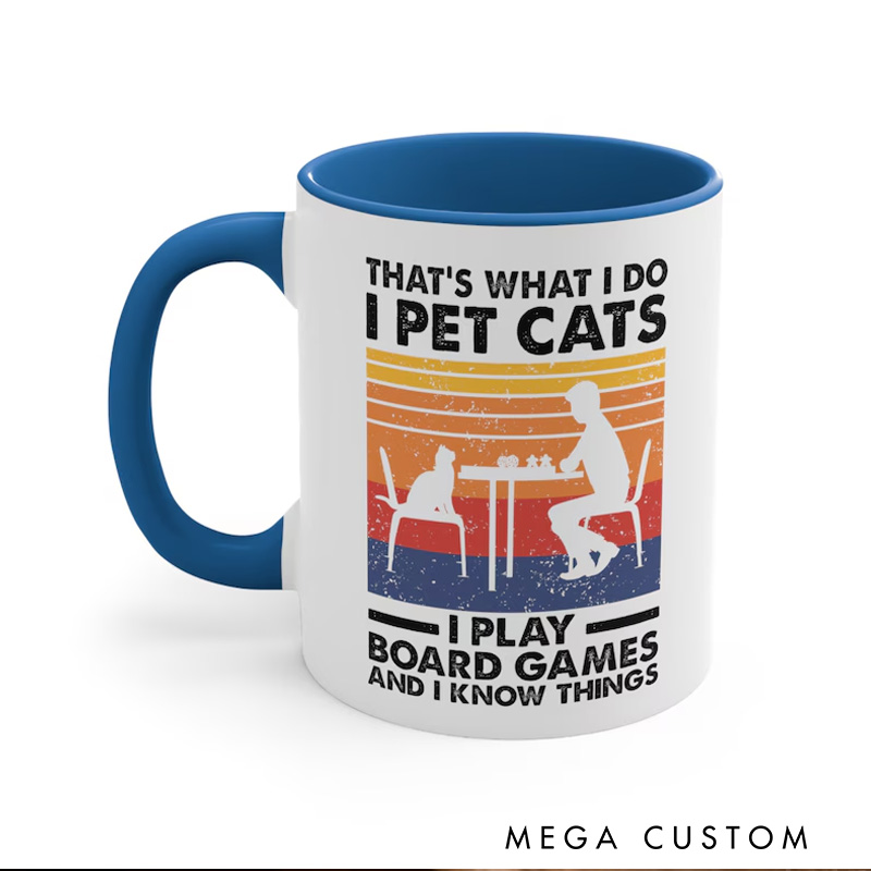 Personalized Board Game Enthusiast's Cat Lover Mug Board Game Mug Game Night Geek Gamer Gift