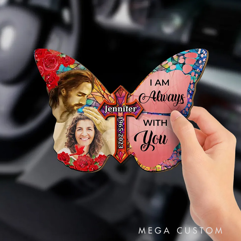 Personalized Wooden Photo Car Visor Clip Have You In My Heart Memorial Gift for Loss of Loved One Sympathy Gift