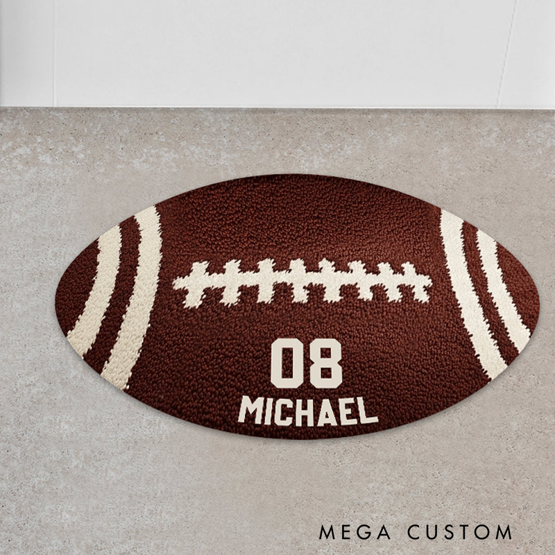 Personalize Your Football Rug with a Unique Custom Name and Number Design