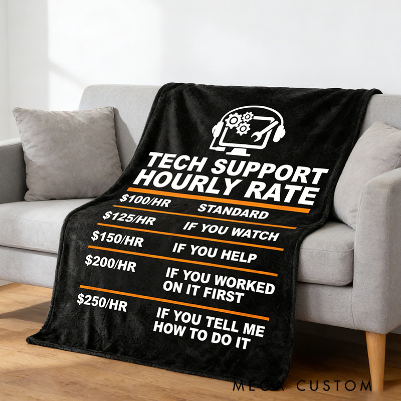 Personalized Tech Support Humor Blanket Computer & It Tech Programmer Developer Geek Blanket