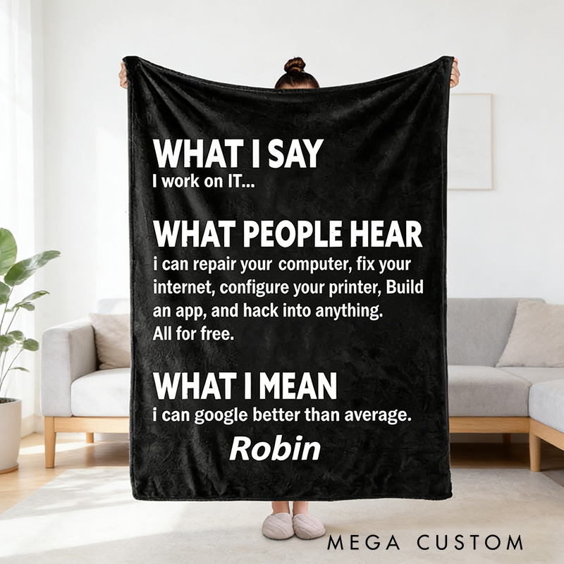 Personalized It Professional Humor Blanket Tech Support Humor Blanket Computer & Programmer Geek Blanket