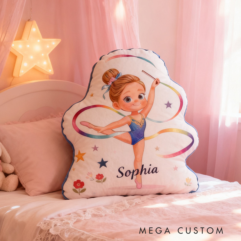 Personalized Rhythmic Gymnast Shaped Pillow for Gymnastic Lovers Pillow Christmas Gift for Kids