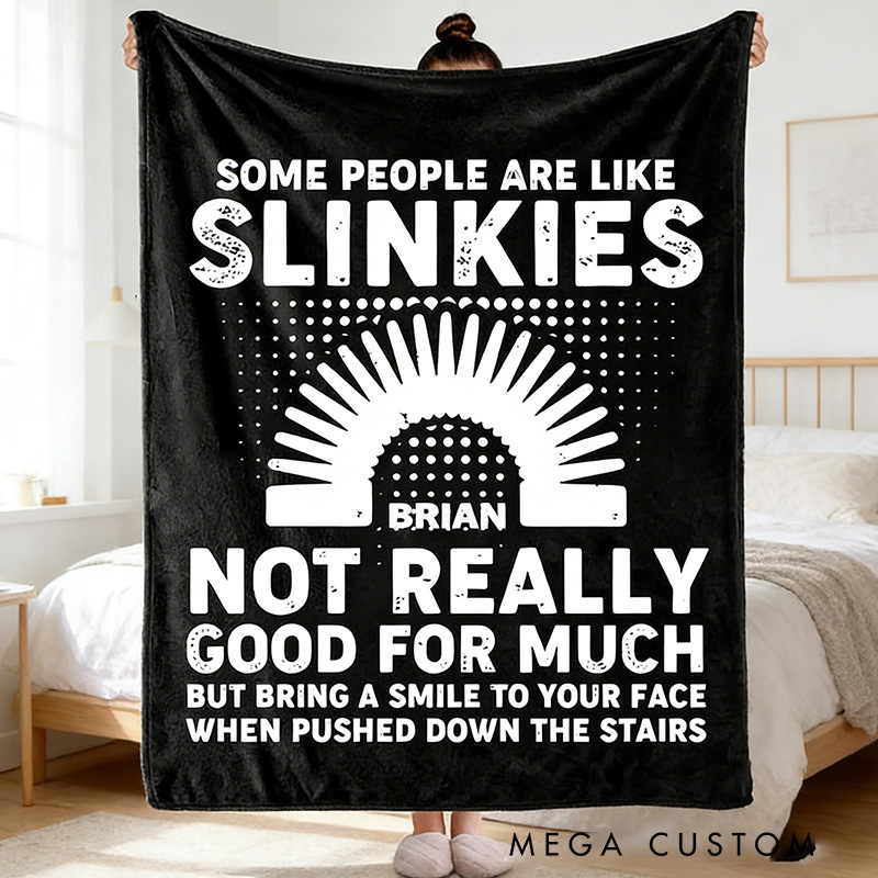 Personalized Playful Slinky Humor Blanket Funny Sarcastic Slinky Blanket Geek Lover Gift