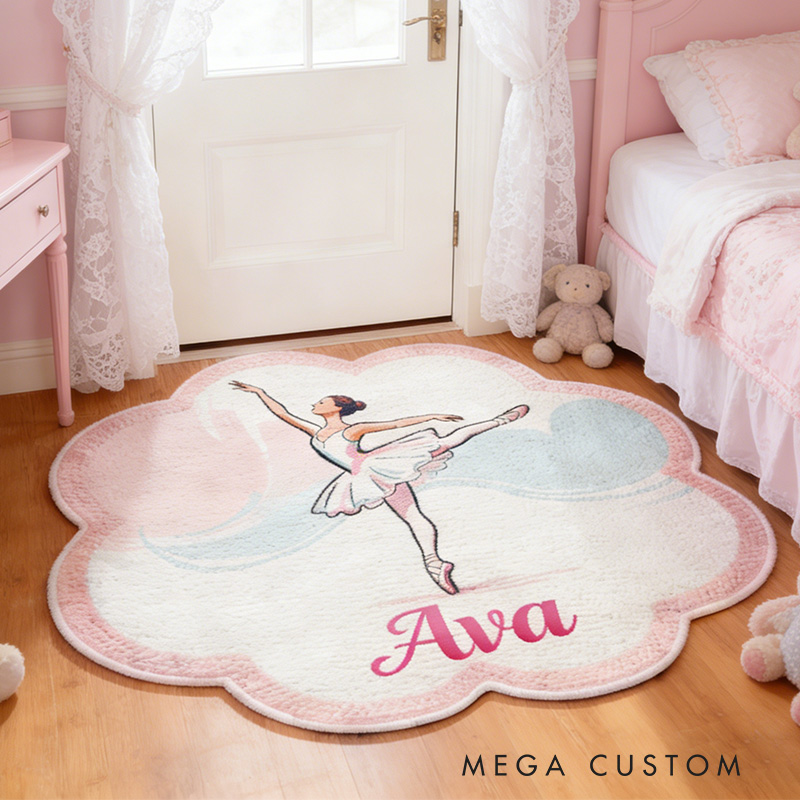 Personalized Dreamy Ballerina Dance Rug for Dance Lovers Gift for Kids Christmas Gifts