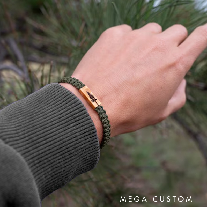 Personalized Hiking Boot Bracelet  Adjustable Macrame Bracelet Outdoor Adventure Lover Gifts