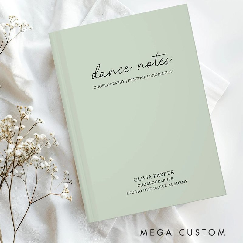Personalized A5 Dance Notes Hardcover Journal Custom Ballerina Notebook Choreography Studio Dancer Gift Recital or Team Gift for Ballerinas