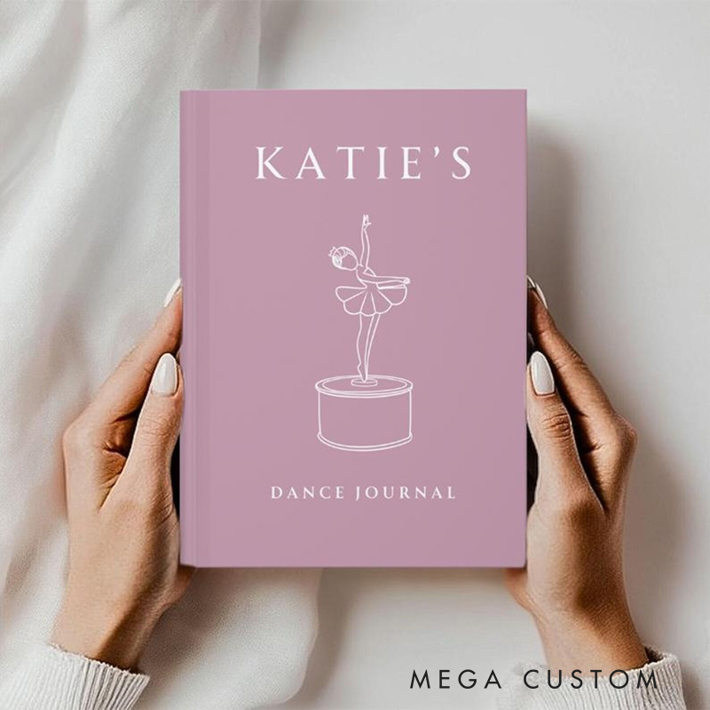 Personalized A5 Minimalist Ballet Hardcover Journal Custom Ballerina Notebook Choreography Studio Dancer Gift Recital or Team Gift for Ballerinas