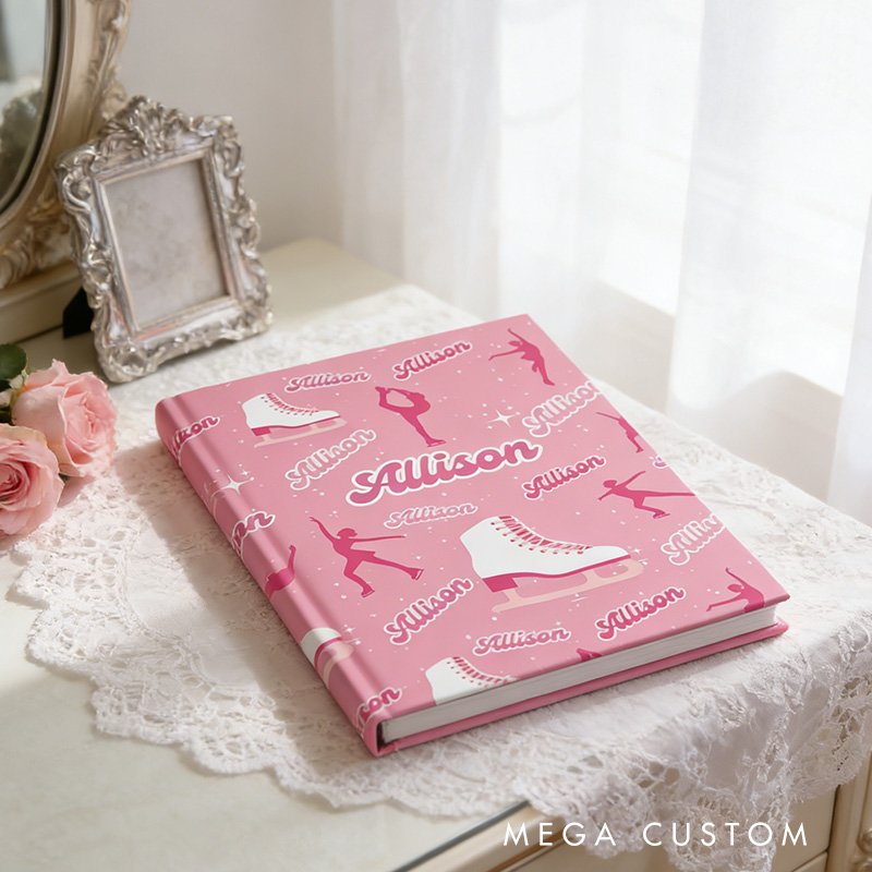 Personalized A5 Figure Skating Journal with Name Gift Ice Skating Journal Gift For Skaters Practice Book Ice Skating Lover