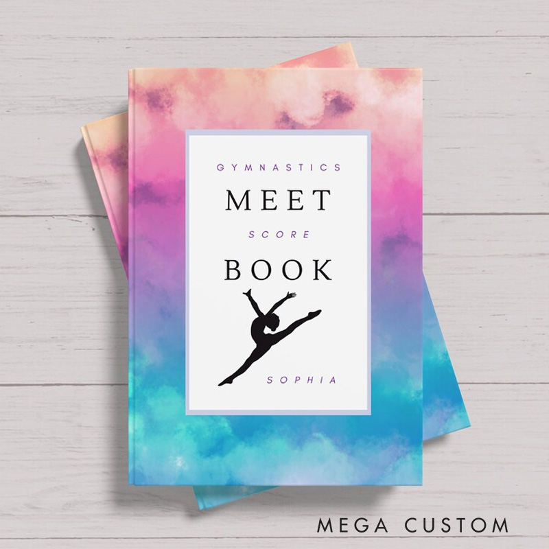 Personalized A5 Water Color Style Gymnastics Meet Score Journal with Name Gift Gymnast Journal Gift For Gymnastics Coach Teacher Gymnastics Lover