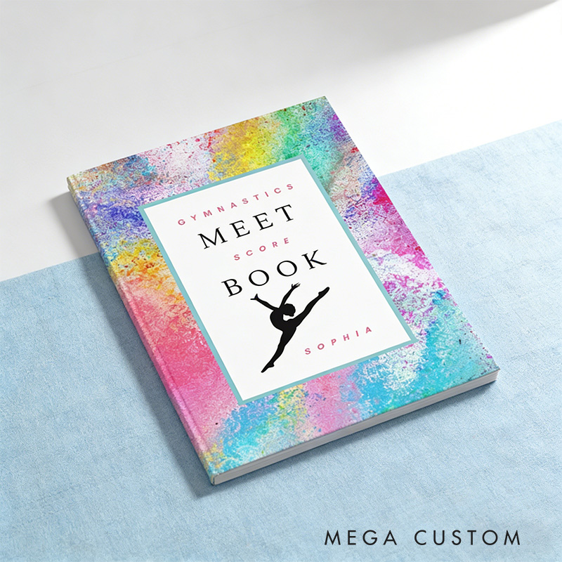 Personalized A5 Glitter Style Gymnastics Meet Score Journal with Name Gift Gymnast Lined Journal Gift For Gymnastics Coach Teacher Gymnastics Lover
