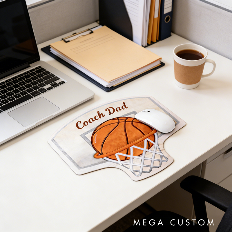 Personalized 3D Printed Basketball Hoop Mouse Pad with Custom Text Design