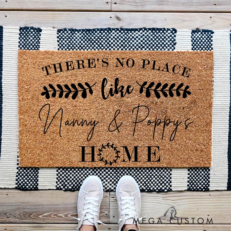 Personalized Welcome Doormat There Is No Place Like Home Doormat Housewarming New Home Gift for Grandparent