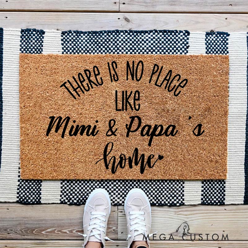Personalized Welcome Doormat There Is No Place Like Home Doormat Housewarming New Home Gift for Grandparent