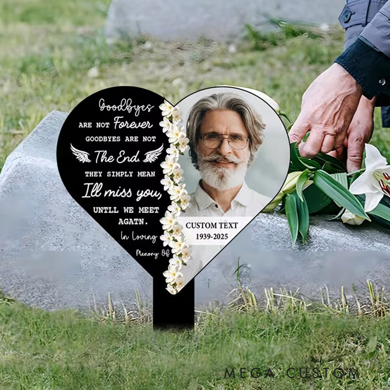 Personalized Heart-Shaped Grave Marker Custom Memorial Stake for Cemetery Elegant Tribute Memorial Gift Memorial Day Decorations