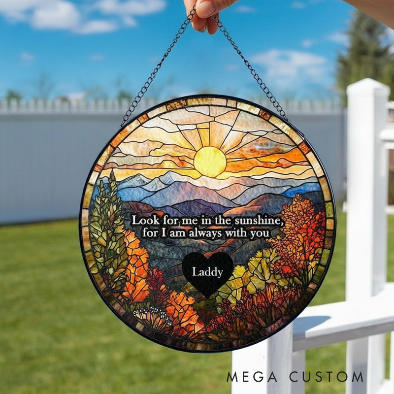 Personalized Memorial Stained Glass Suncatcher Lightcatcher Loss of Loved One Window Decor Sympathy Gift Memorial Suncatcher