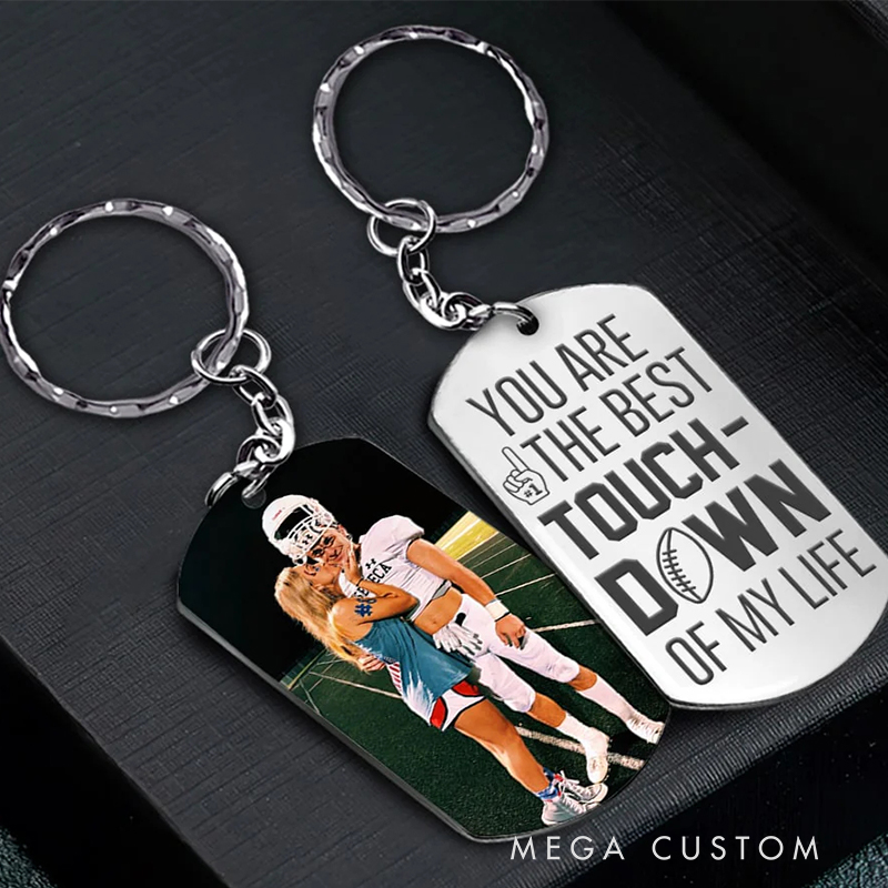 Personalized "You're the Real MVP" Football Keychain for Couples or Sports Fans Valentine's Day Gift 