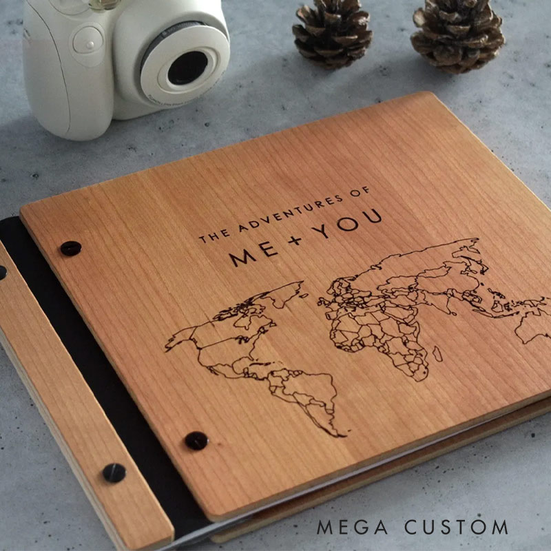 Personalized Honeymoon Travel Journal and Photo Album Adventure Book Scrapbook for Traveling Lovers Gift for Valentine's Day