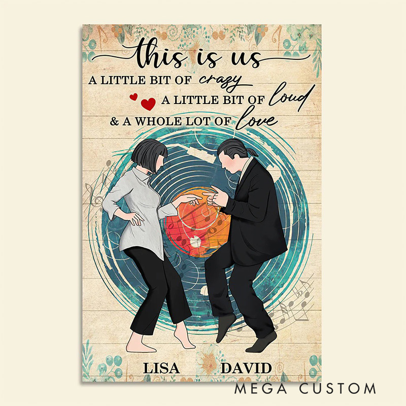 Personalized Dancing Wall Art For Funny Couples Poster Without Frame Custom Dance Lover Movie Lover Gift Custom Portrait