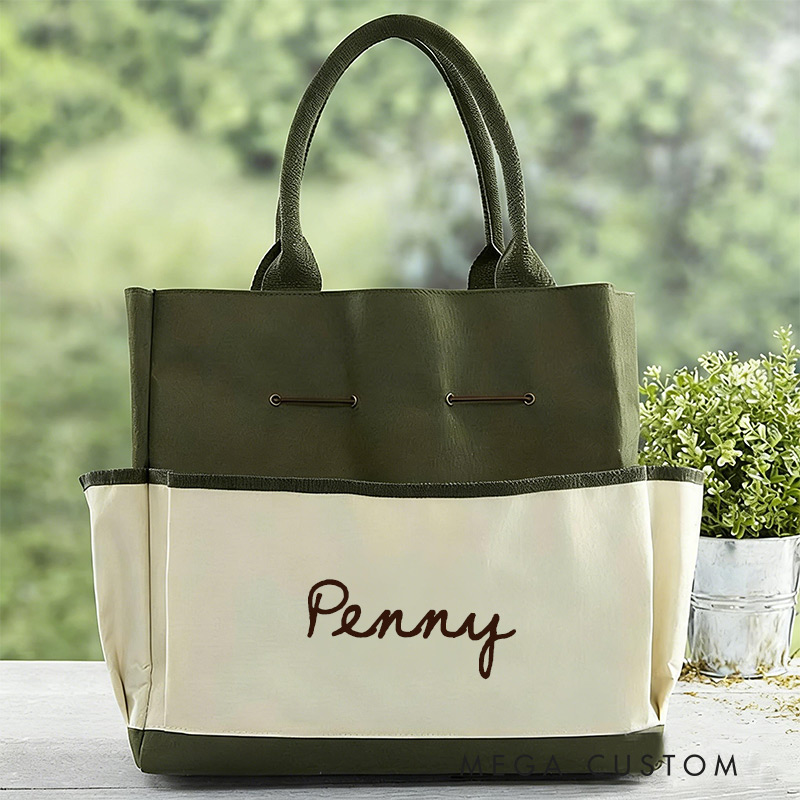 Personalized Garden Tote Set Tote Bag with Name for Gardener and Gardening Lovers
