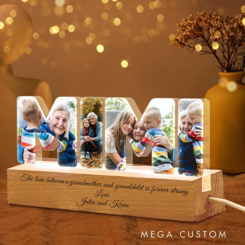 Personalized Grandma Photo Collage Light Mimi Night Light Family Photo Gift Gift for Grandma Gift for Mimi Gift from Grandkids