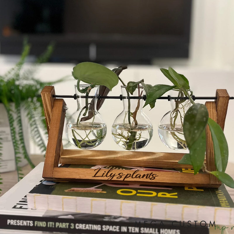 Personalized Plant Propagation Station Plant Gift Desk Decor for Gardener and Gardening Lovers